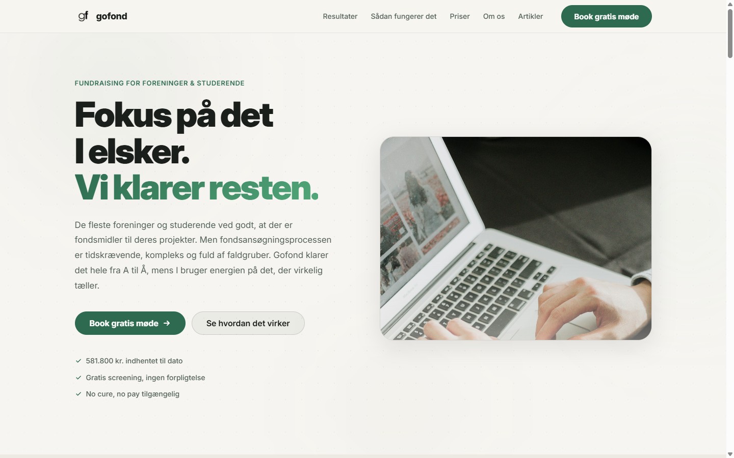 Gofond — landingsside for fond-ansøgninger